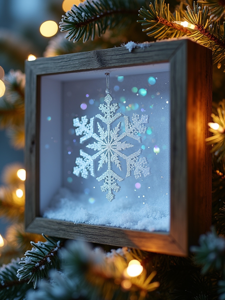 winter themed shadow box ornaments