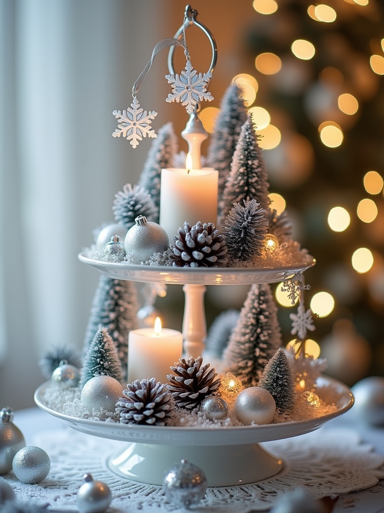 winter wonderland tiered tray