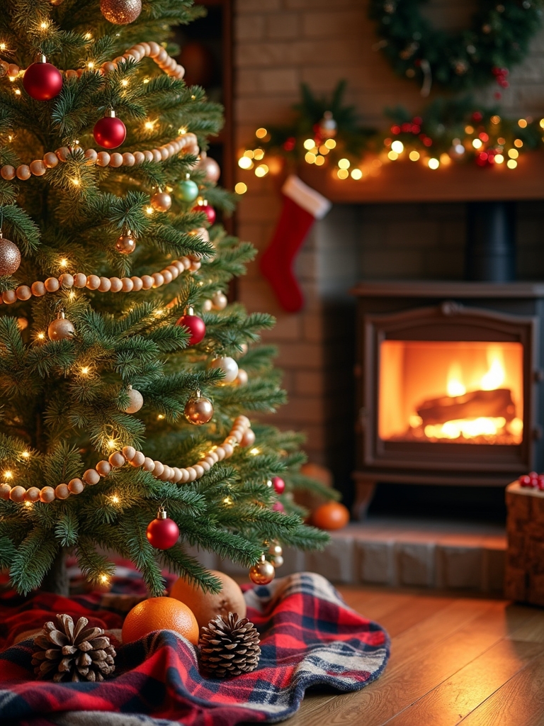 wooden bead garland beauty