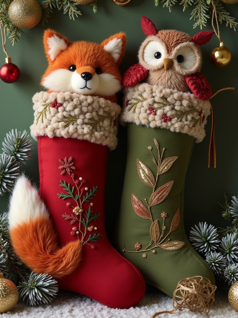 woodland creatures holiday stockings