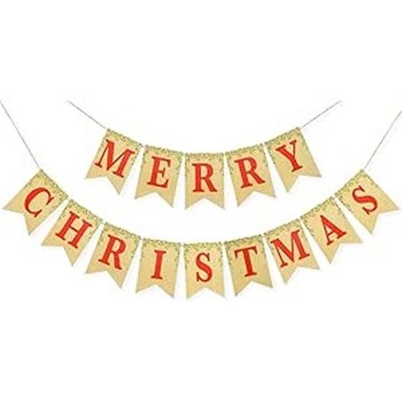 Christmas Burlap Merry Christmas Banner Garland
