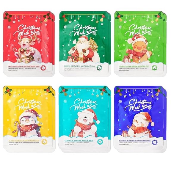12 Pack Christmas Facial Masks for Skin Care