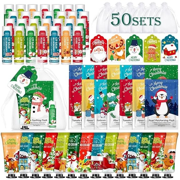 50 Pack Christmas Skincare Gift Set with Cards