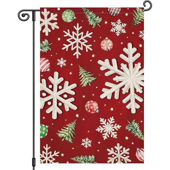 Heyfibro Christmas Snowflake Garden Flag (12x18 Inches)