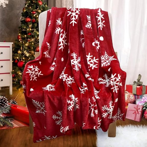 Christmas Fleece Snowflake Throw Blanket (50x60)