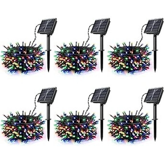 6 Pack Multicolor Solar String Lights with 8 Modes