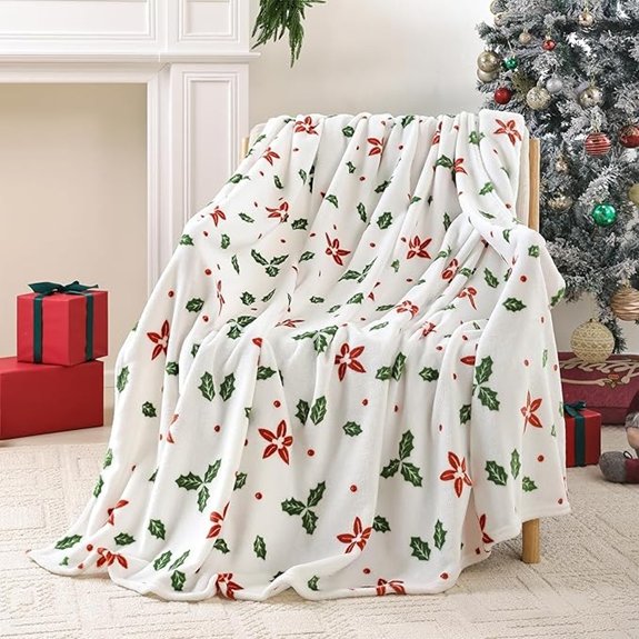 Christmas Fleece Throw Blanket Twin Size Cozy Plush All Seasons