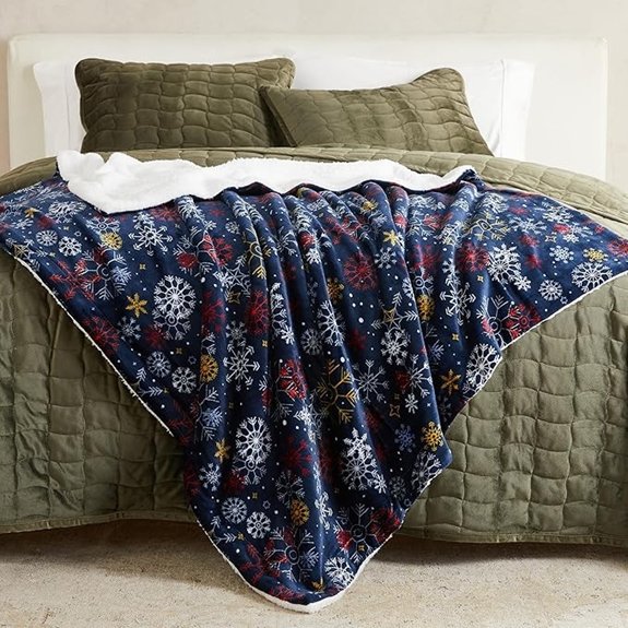 Fleece Sherpa Christmas Throw Blanket 50