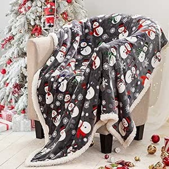 Touchat Sherpa Christmas Fuzzy Throw Blanket