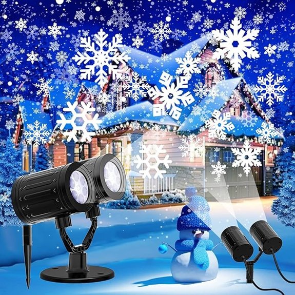 2025 Double Head Snowflake Christmas Projector Lights