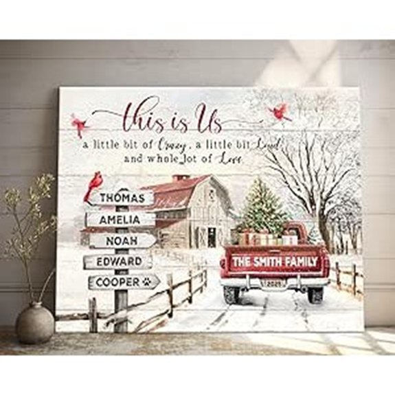 CENOVACY Family Christmas Canvas Wall Art