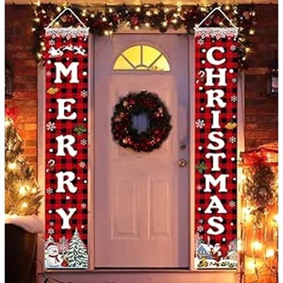 Christmas Merry Christmas Banner Porch Door Sign