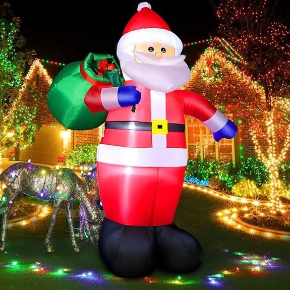 8 FT Inflatable Santa with Gifts and Lights