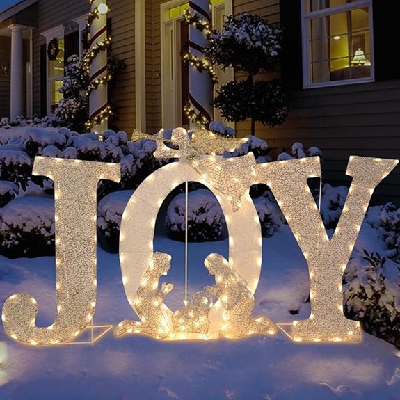 Outdoor Christmas Joy Lighted Nativity Scene Decoration