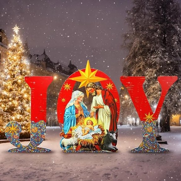 3-Piece Metal Christmas Nativity Yard Scene Set