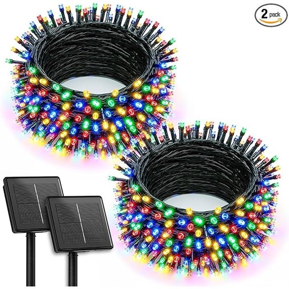 Brightown 2 Pack Solar String Lights 144Ft Multicolor