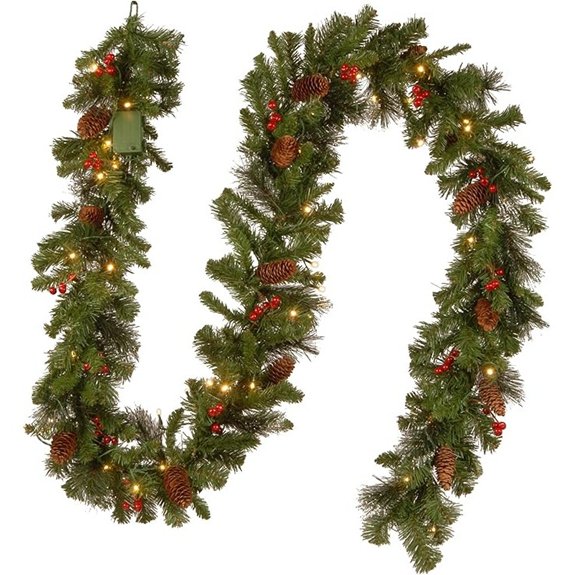 National Tree 9 ft Pre-Lit Crestwood Pine Garland