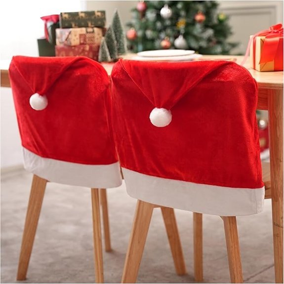 JOYIN 4 Pcs Santa Chair Cover Set