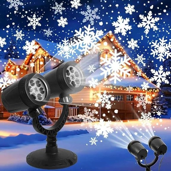 Outdoor Christmas Projector Lights with Snowflake Display