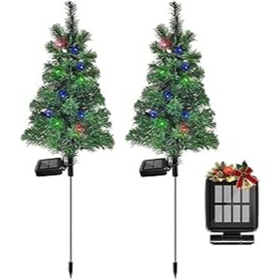 Solar Christmas Tree Stake Lights (2 Pack)