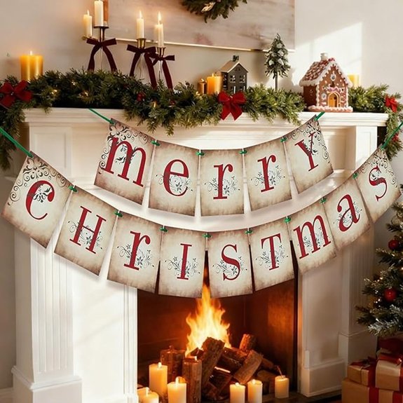 Vintage Christmas Banner for Home & Holiday Decor