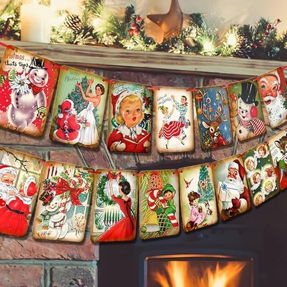 Vintage Christmas Banner for Indoor Home Decor