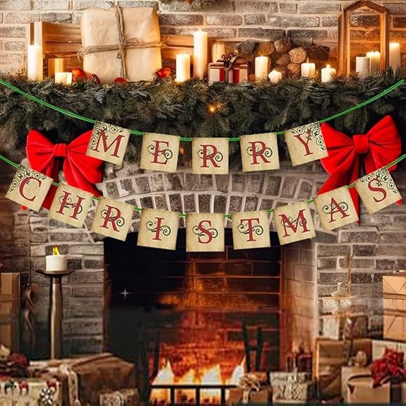 Vintage Christmas Banner Sign for Indoor Decor