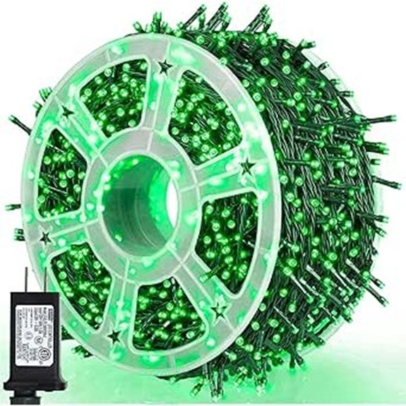 164Ft Waterproof Green LED Christmas String Lights