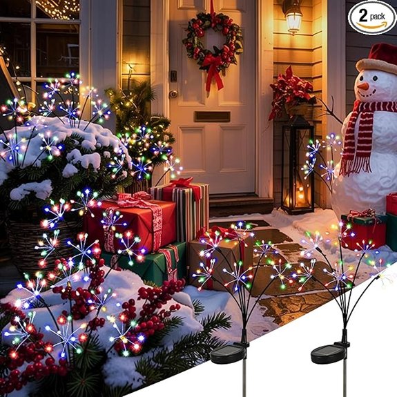 Solar Christmas Lights Outdoor 2-Pack Waterproof Fairy Decor