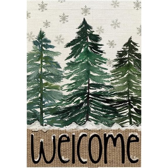 CROWNED BEAUTY Winter Garden Flag 12x18 Welcome Snowflakes