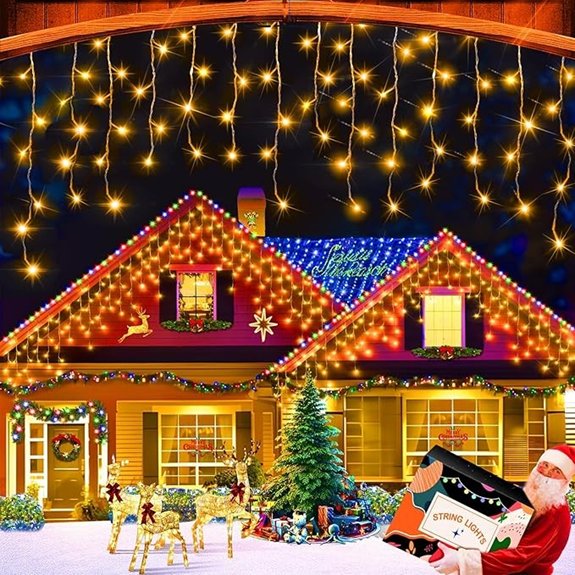 XURISEN 132ft 1280 LED Christmas Fairy Lights