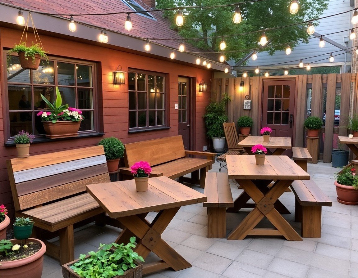 Inviting outdoor patio with cozy seating
